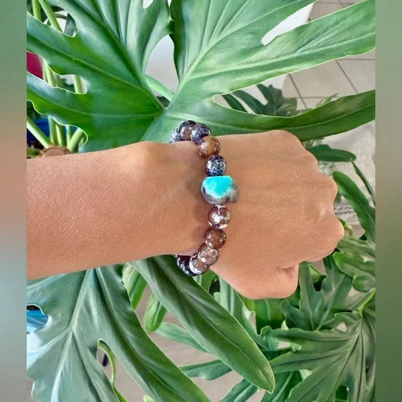 Amazonite & Agate Bracelet (one) - Picture 3 of 6